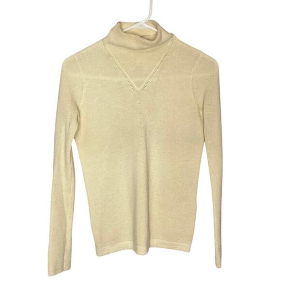 Reiss Mock Neck Cream 100% wool sweater Size XS - Picture 1 of 6